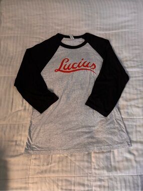 Bella Canvas Gray & Black Lucius Band Tee with Script Logo